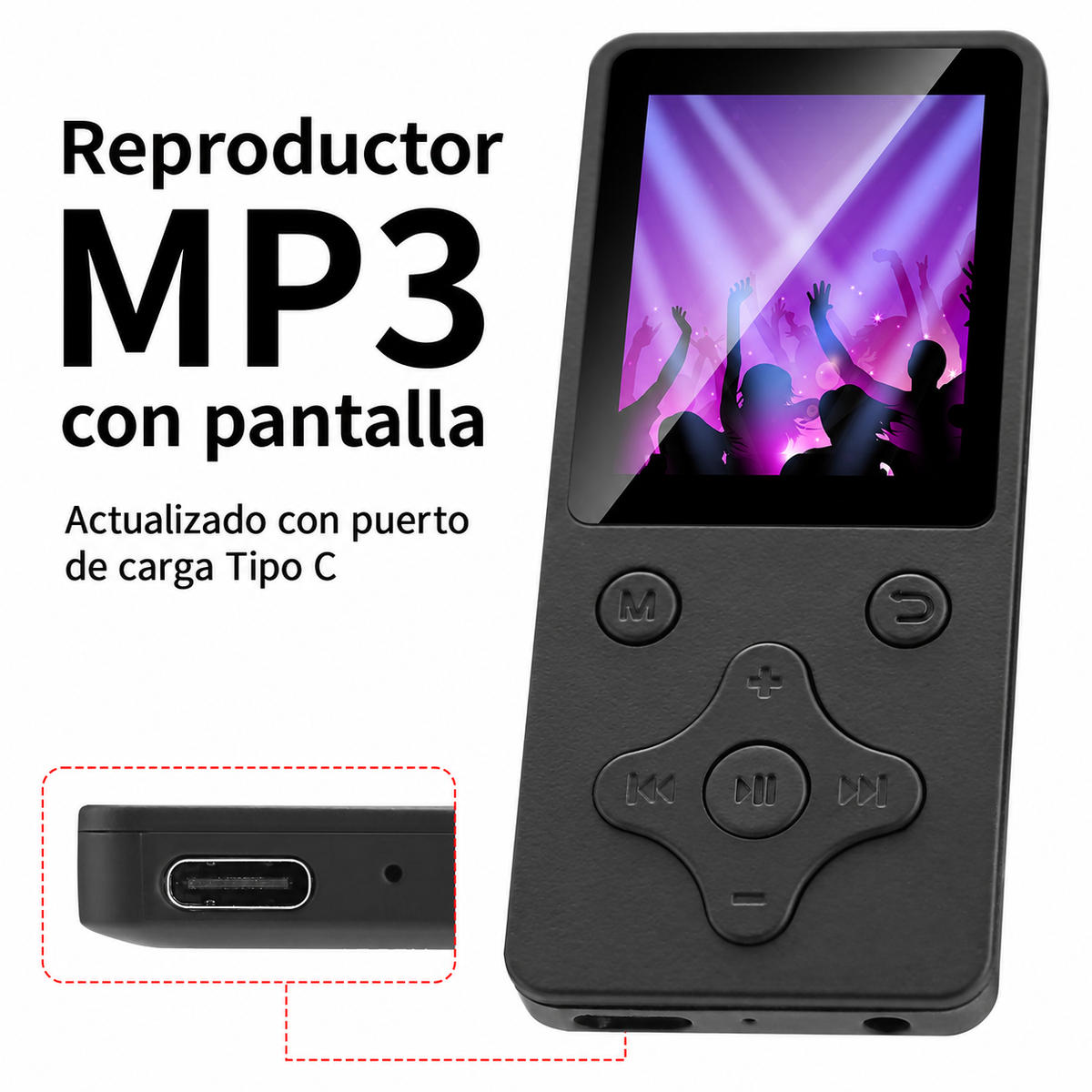 Reproductor MP3 Bluetooth con pantalla y radio FM - 1