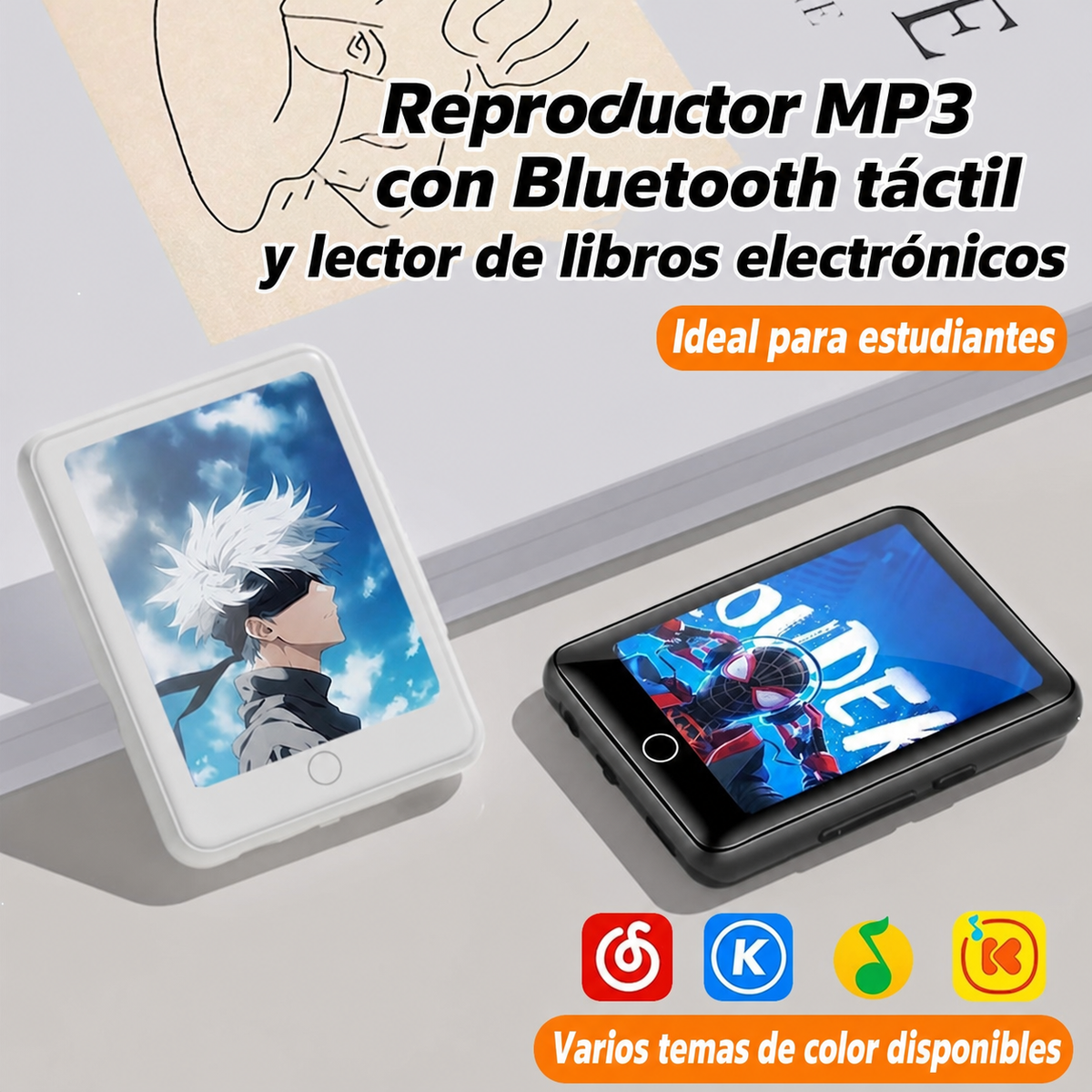 Reproductor MP3 táctil y lector de ebooks | Bluetooth - 1