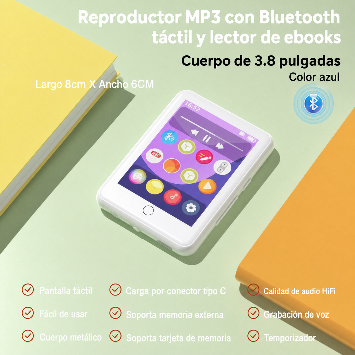 Reproductor MP3 táctil y lector de ebooks | Bluetooth - 3