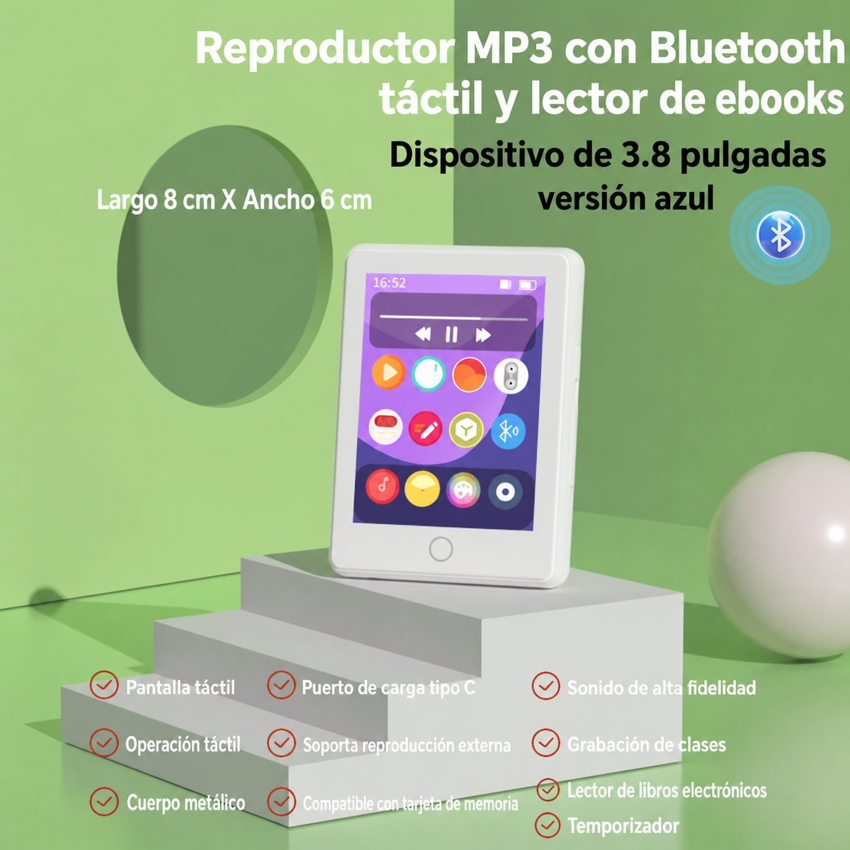 Reproductor MP3 táctil y lector de ebooks | Bluetooth - 6