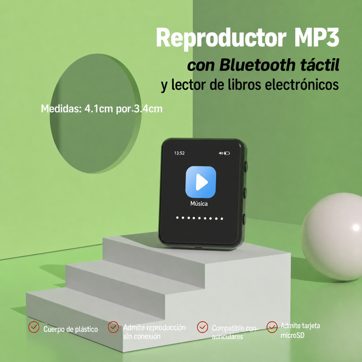 Reproductor MP3 táctil y lector de ebooks | Bluetooth - 7