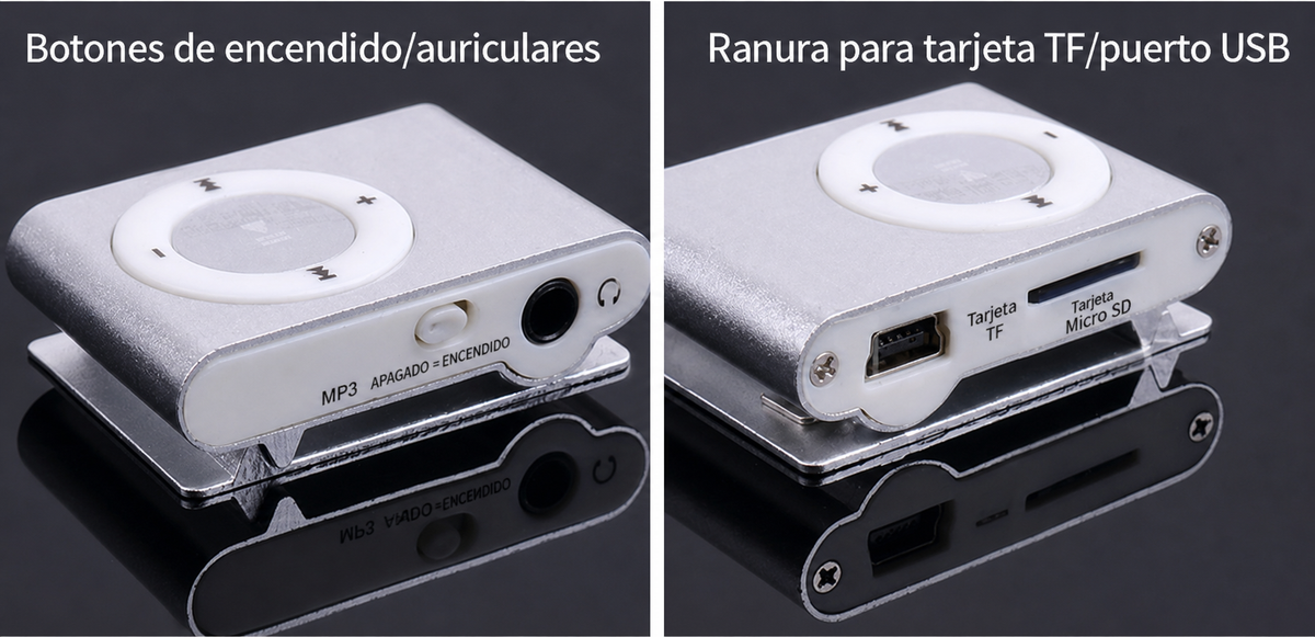 Reproductor MP3 Mini con Clip Metálico sin Pantalla - 12