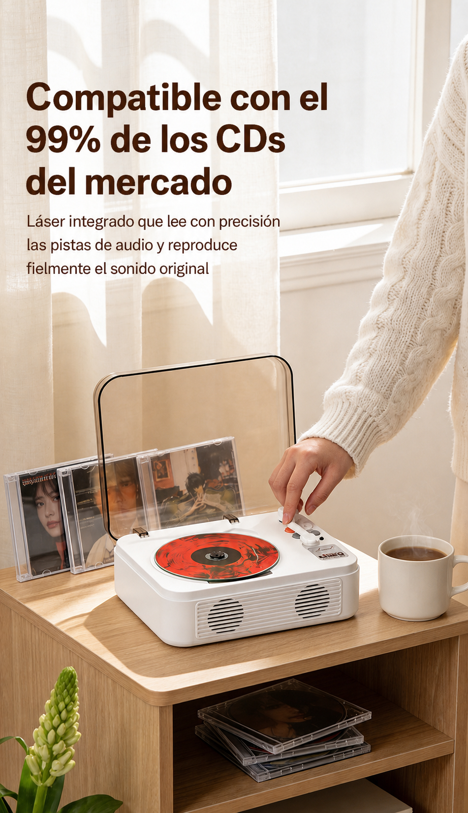 Reproductor de CD retro con Bluetooth y USB multifunción - 14