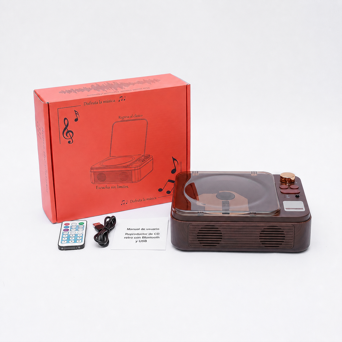 Reproductor de CD retro con Bluetooth y USB multifunción - 6