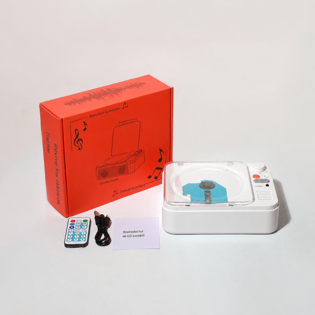 Reproductor de CD retro con Bluetooth y USB multifunción - 10