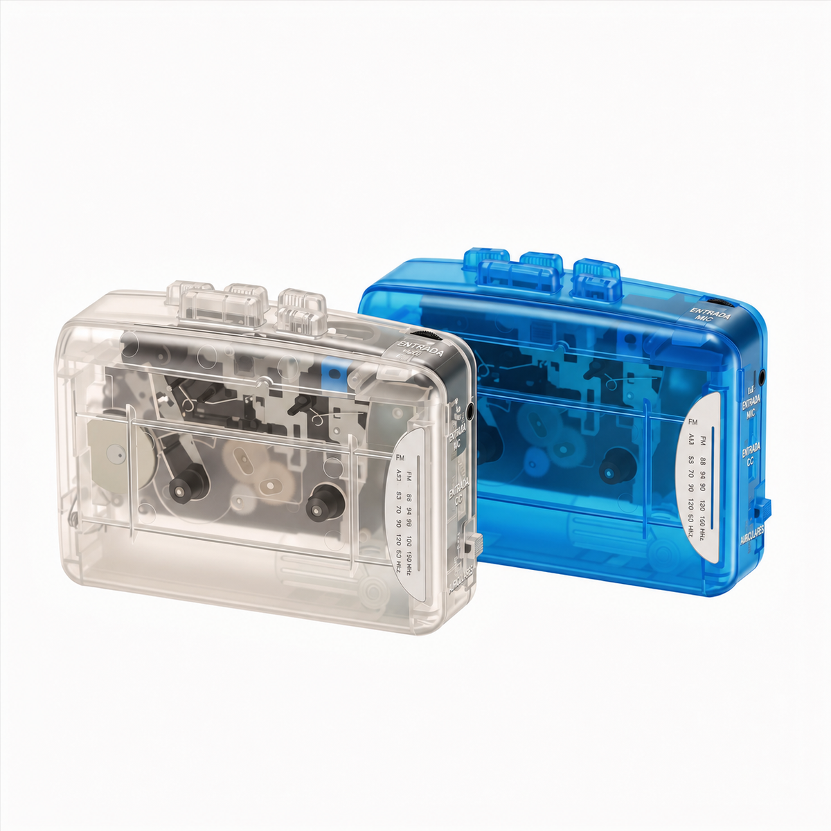 Grabadora de casete retro portátil con radio FM/AM - 5