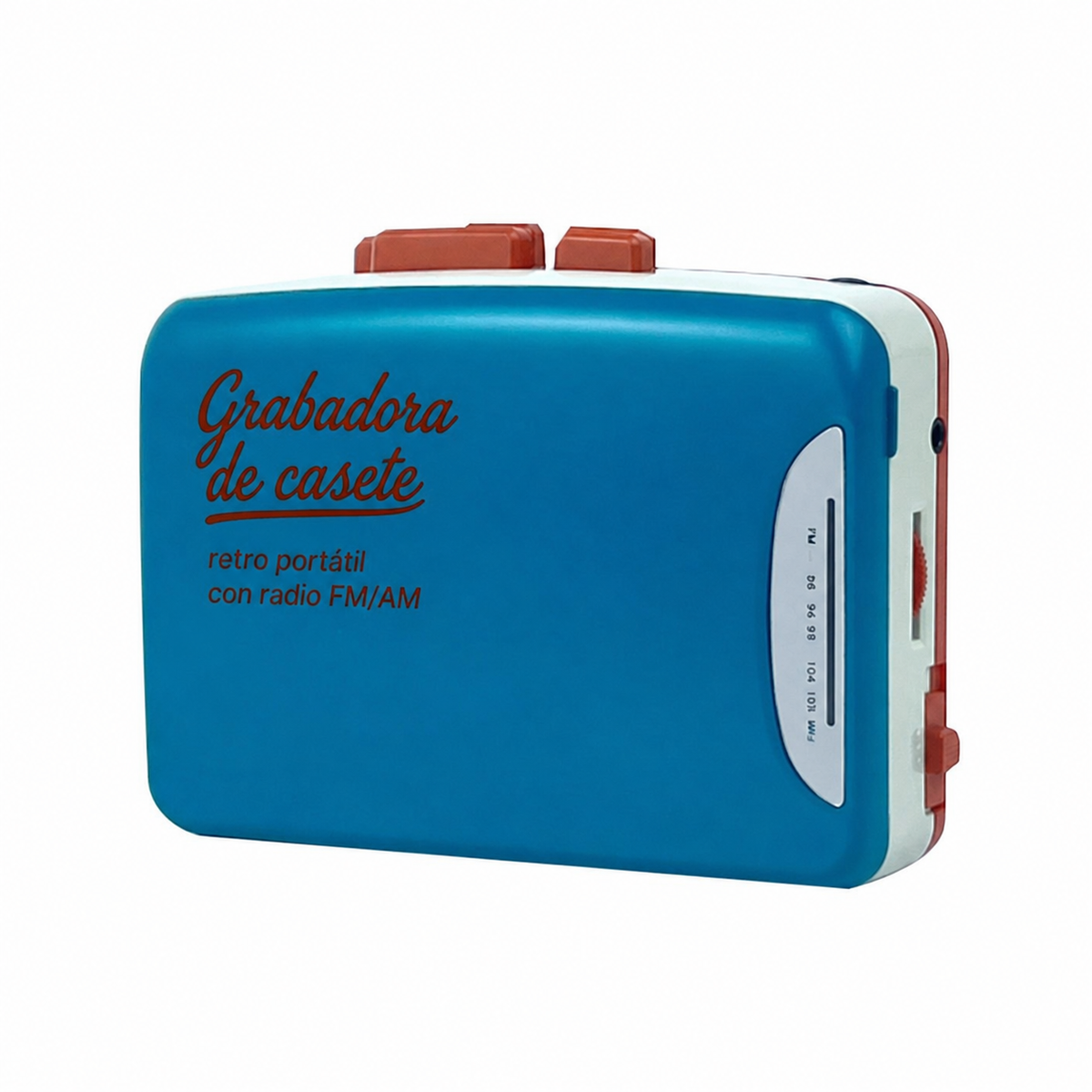 Grabadora de casete retro portátil con radio FM/AM - 6