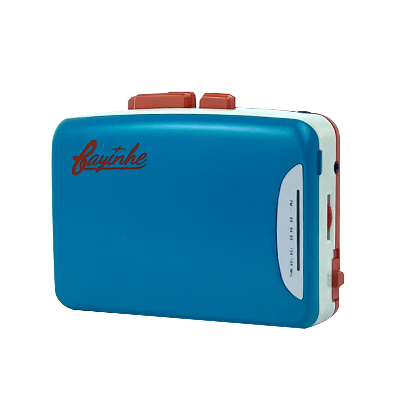 Grabadora de casete retro portátil con radio FM/AM