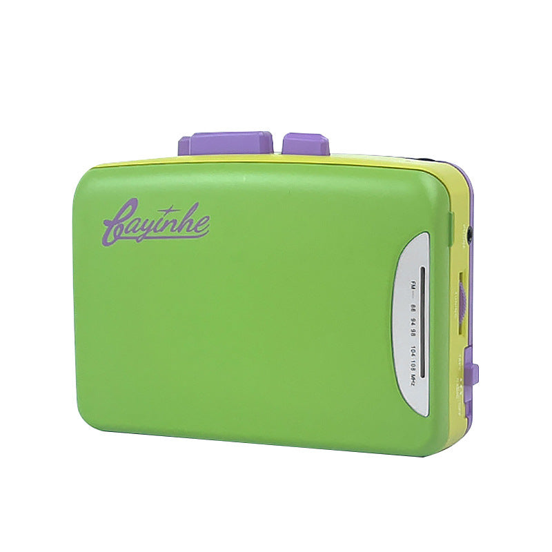 Grabadora de casete retro portátil con radio FM/AM