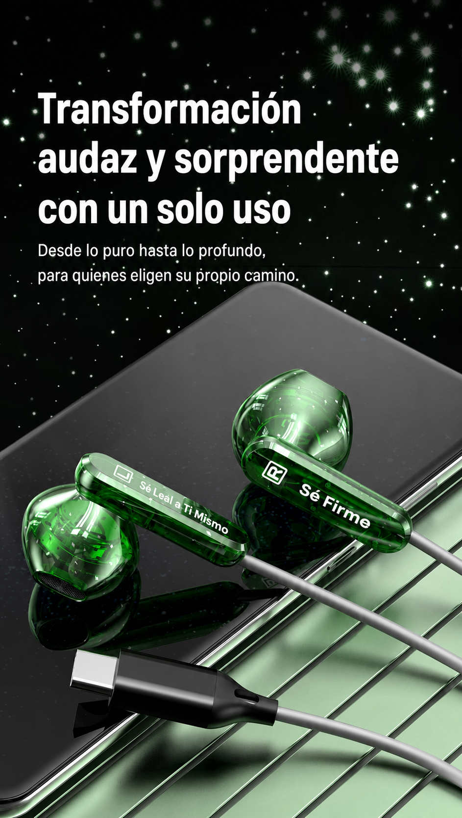 Audífonos con cable transparentes con micrófono S11 - 13