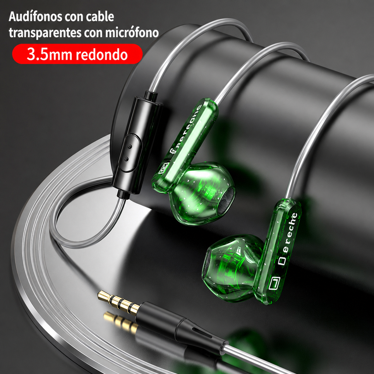 Audífonos con cable transparentes con micrófono S11
