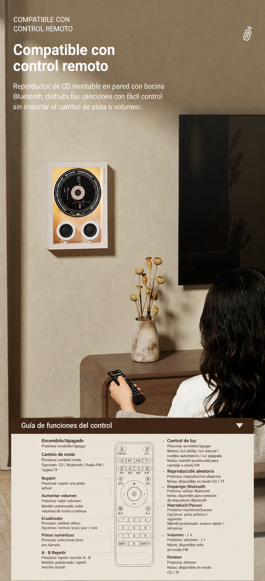 Bocina Bluetooth con Reproductor CD Portátil 10W - 11