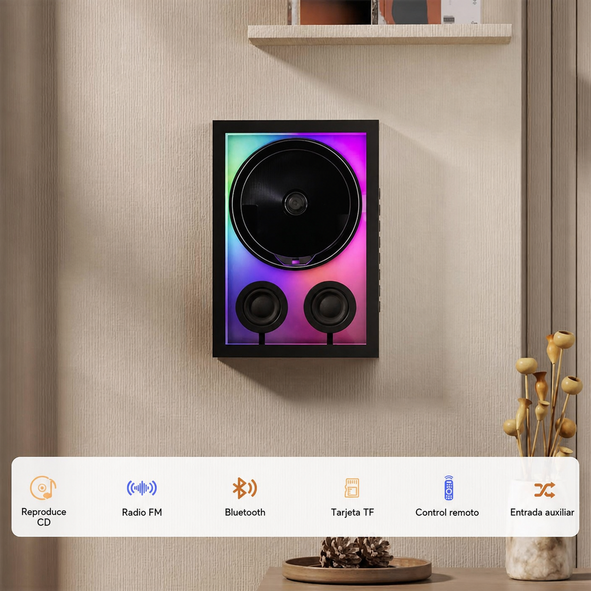 Bocina Bluetooth con Reproductor CD Portátil 10W - 3