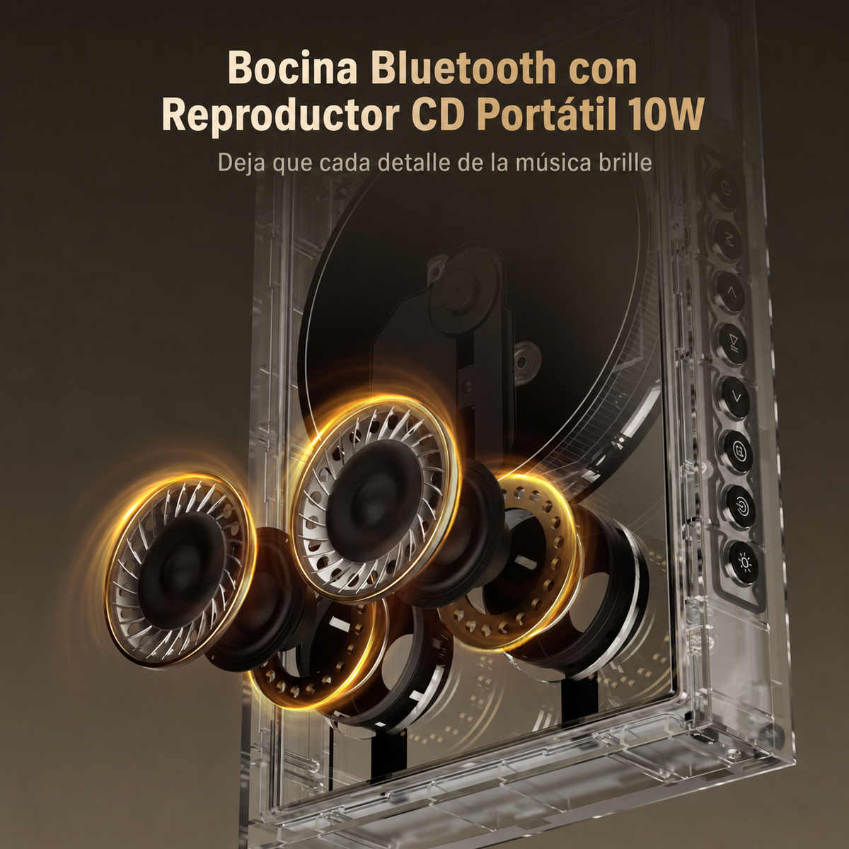 Bocina Bluetooth con Reproductor CD Portátil 10W - 4
