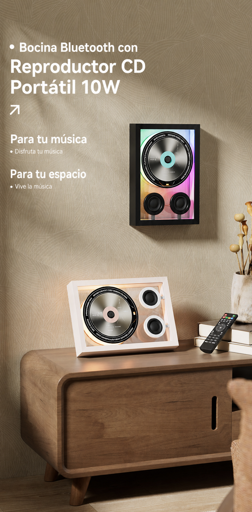 Bocina Bluetooth con Reproductor CD Portátil 10W - 6