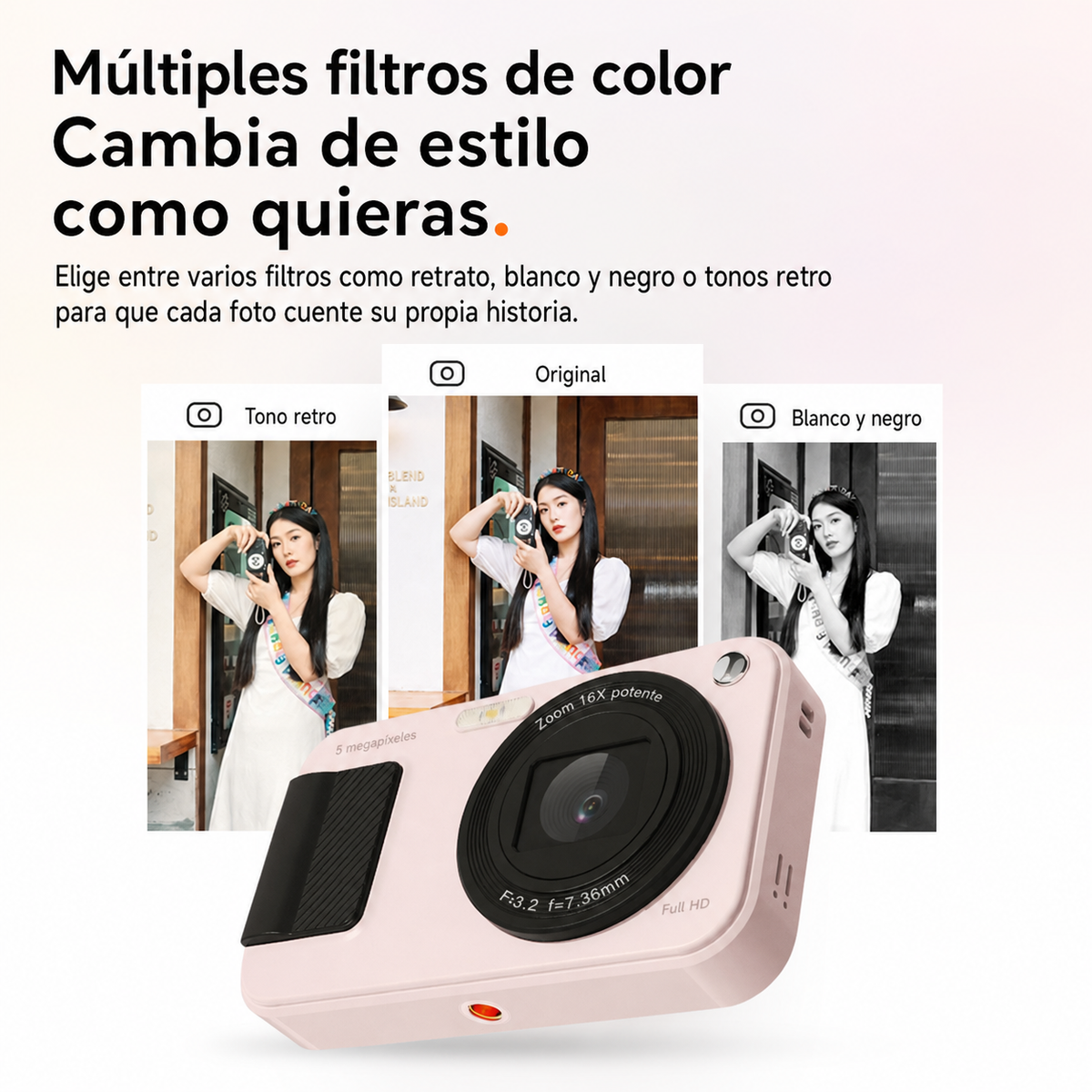 Cámara digital CCD retro K7 Pro con zoom 16x - 3