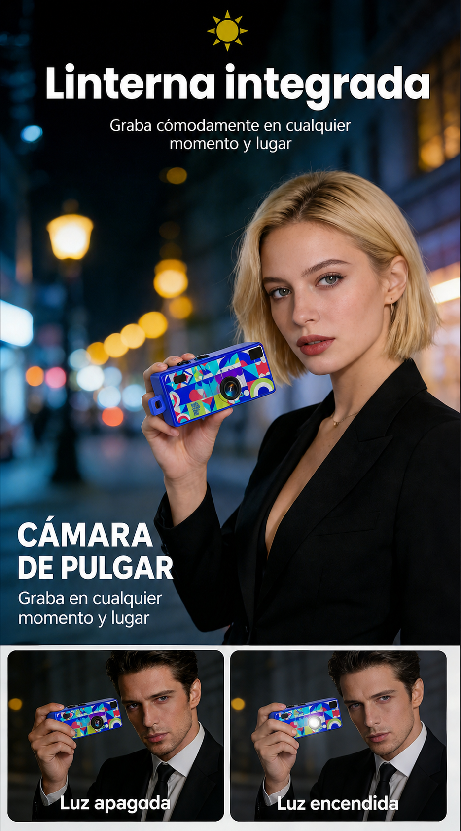 Cámara CCD Mini Retro con Múltiples Filtros y Video 1080P - 14