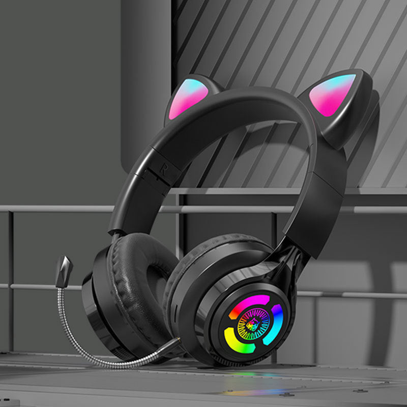 Audífonos Gamer Inalámbricos S3 Orejas de Gato LED - 7