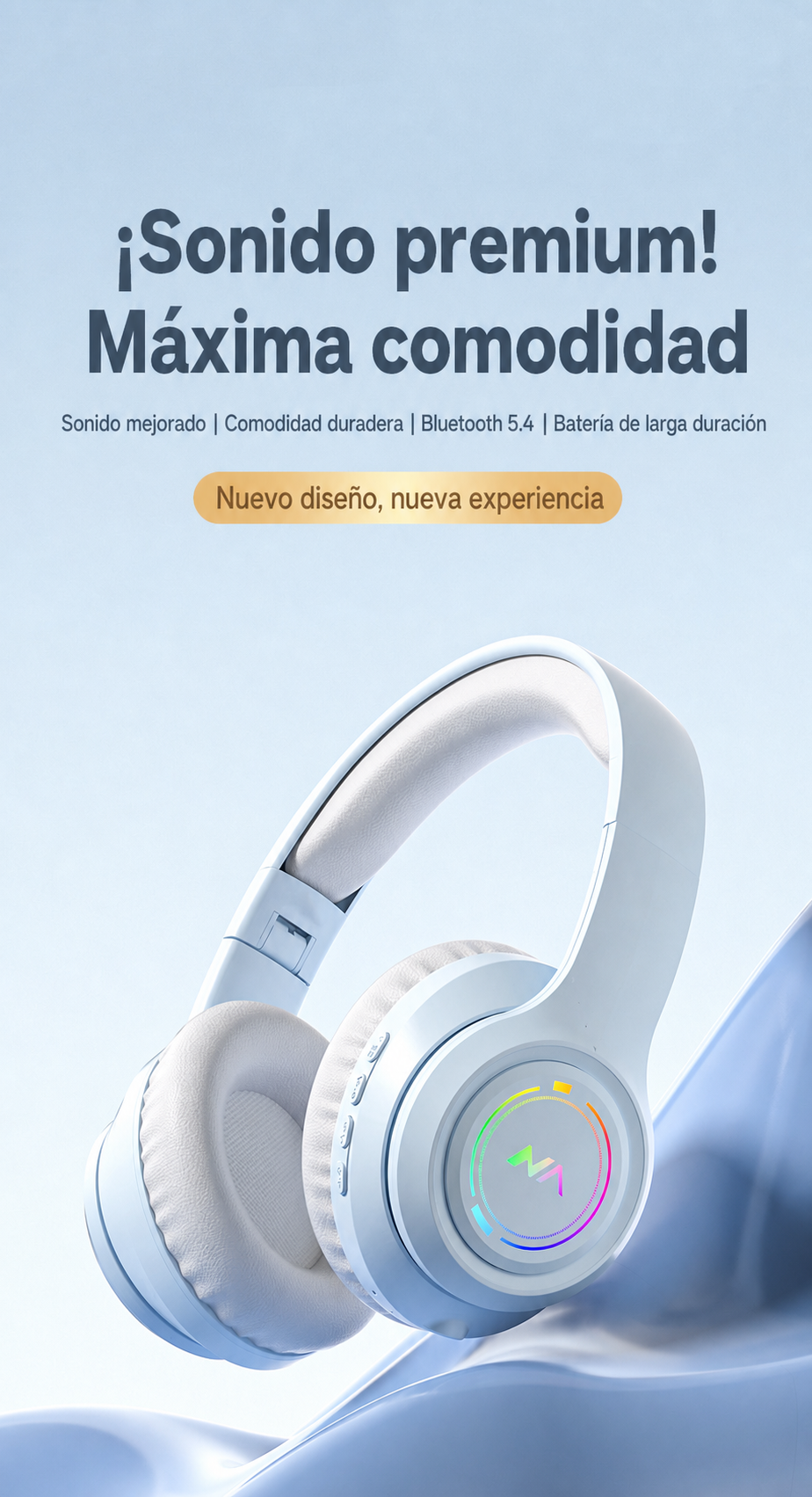 Audífonos Bluetooth Inalámbricos Diadema con Luz RGB - 13