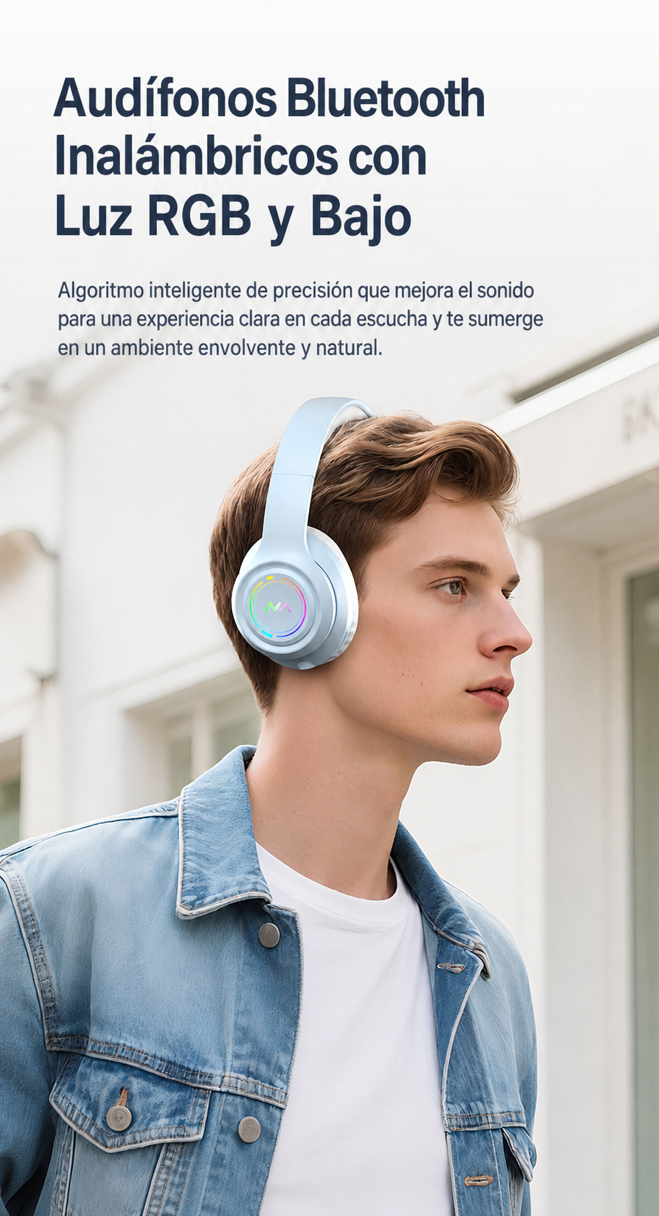 Audífonos Bluetooth Inalámbricos Diadema con Luz RGB - 22