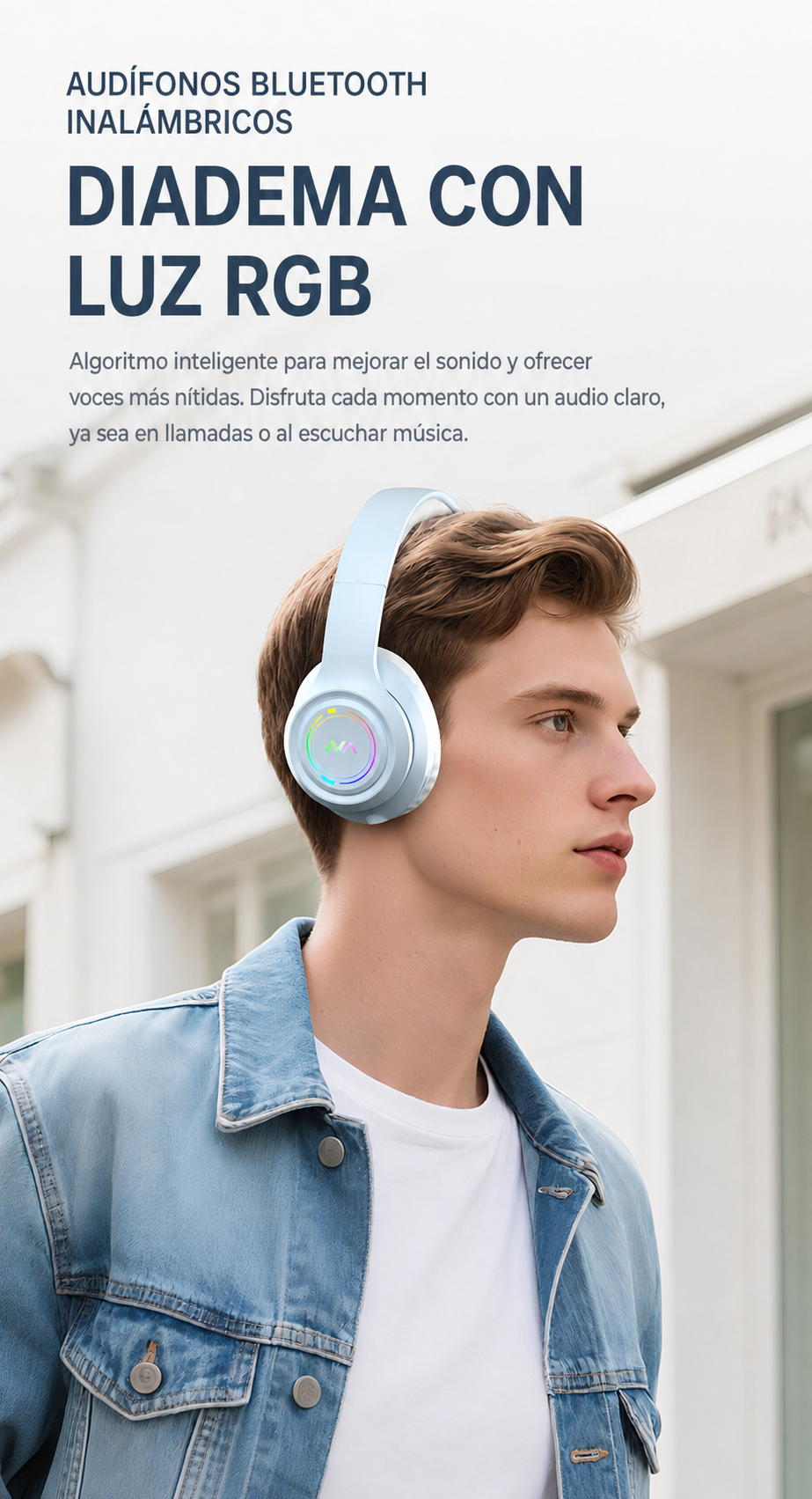 Audífonos Bluetooth Inalámbricos Diadema con Luz RGB - 23