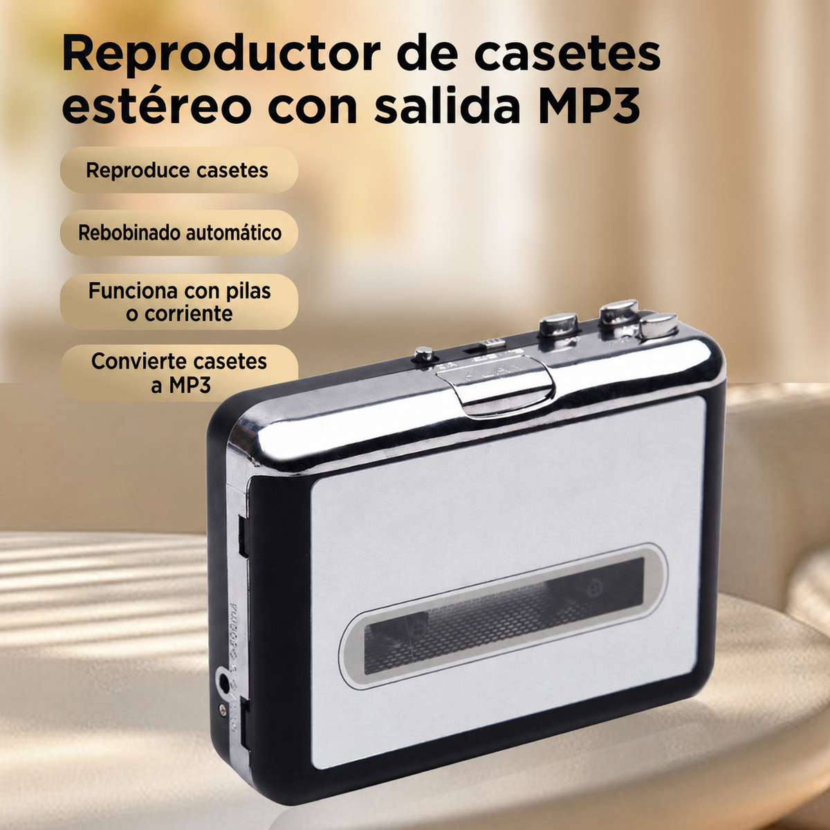 Walkman reproductor de casetes con salida MP3 estéreo - 1