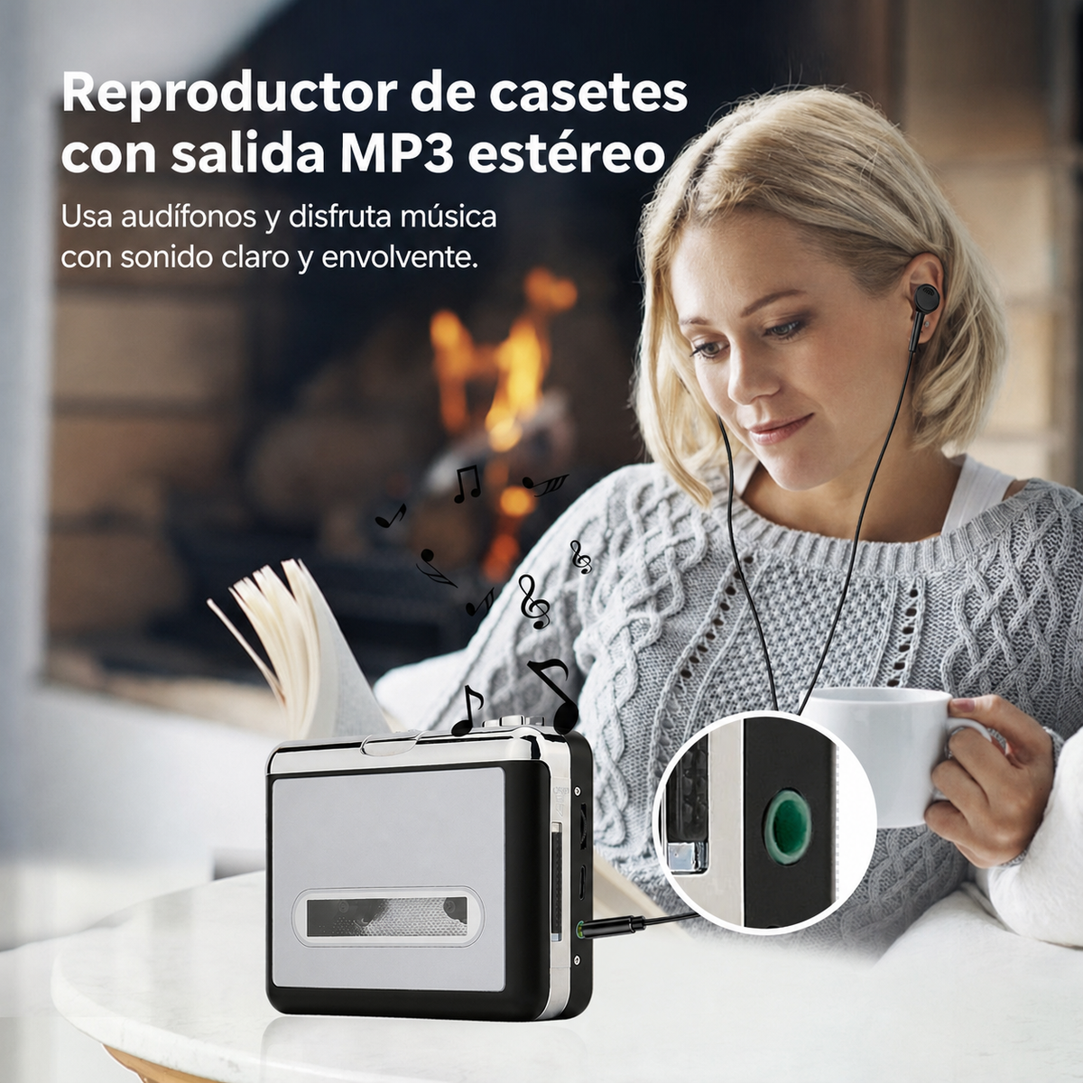 Walkman reproductor de casetes con salida MP3 estéreo - 2