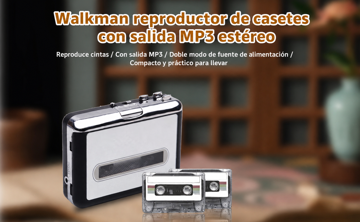 Walkman reproductor de casetes con salida MP3 estéreo - 7