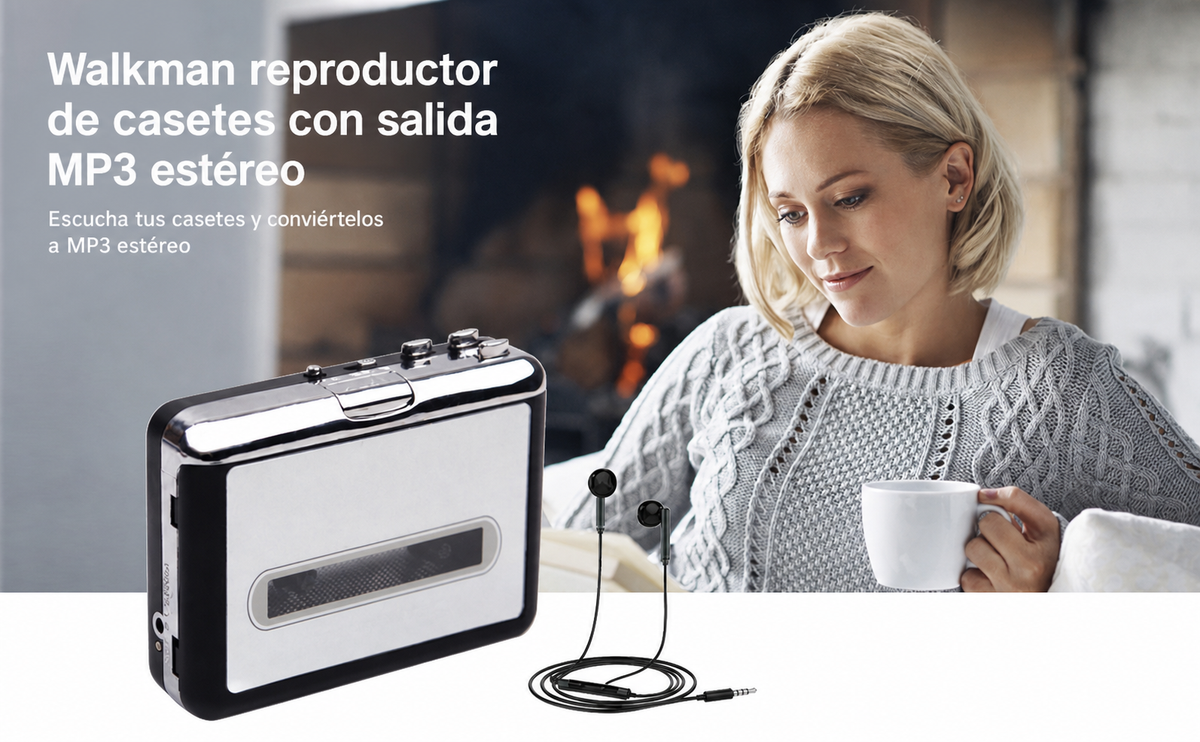 Walkman reproductor de casetes con salida MP3 estéreo - 9