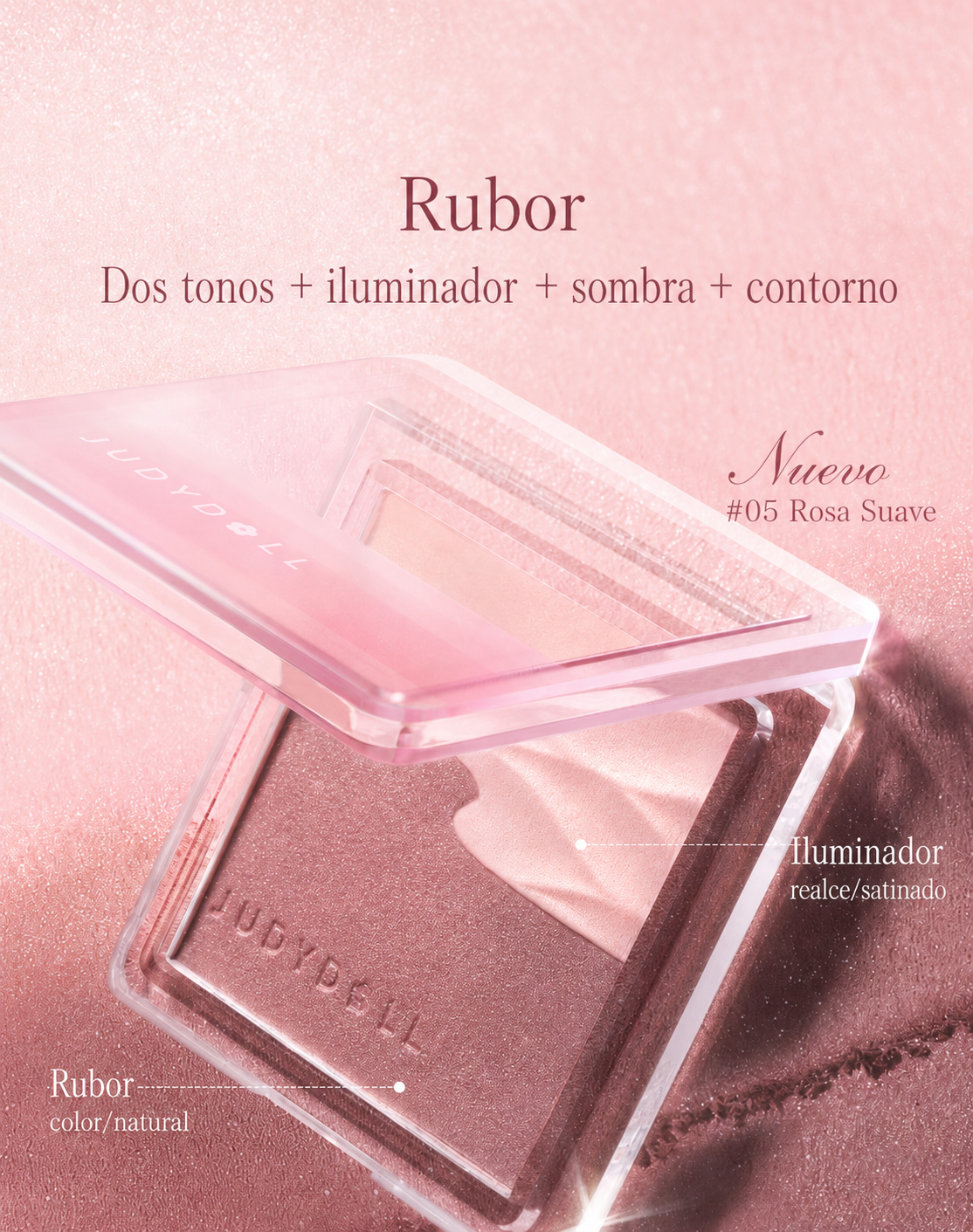 Rubor en Polvo Judydoll Doble Tono Acabado Mate - 23