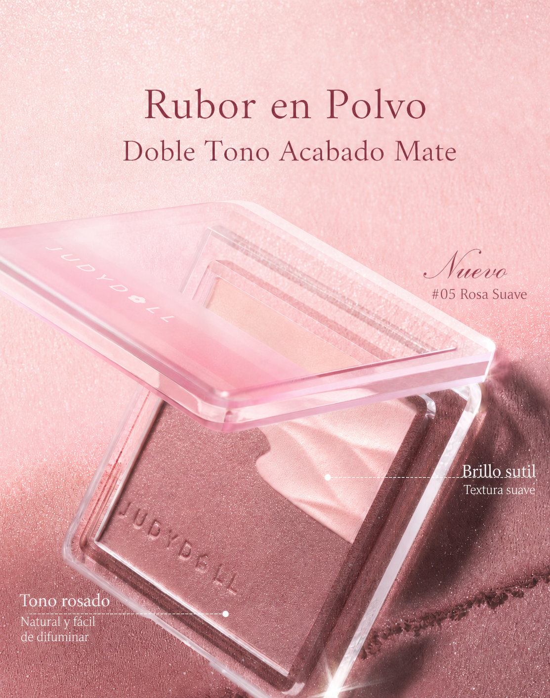 Rubor en Polvo Judydoll Doble Tono Acabado Mate - 24