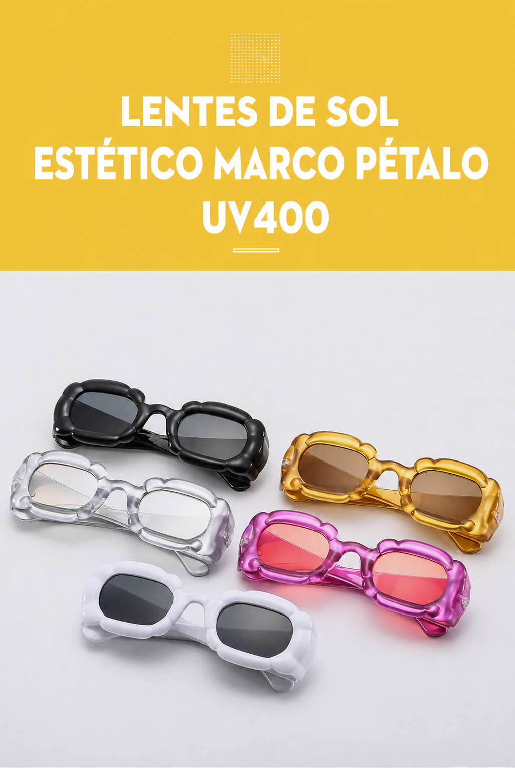 Lentes de sol aesthetic marco pétalo UV400 - 11