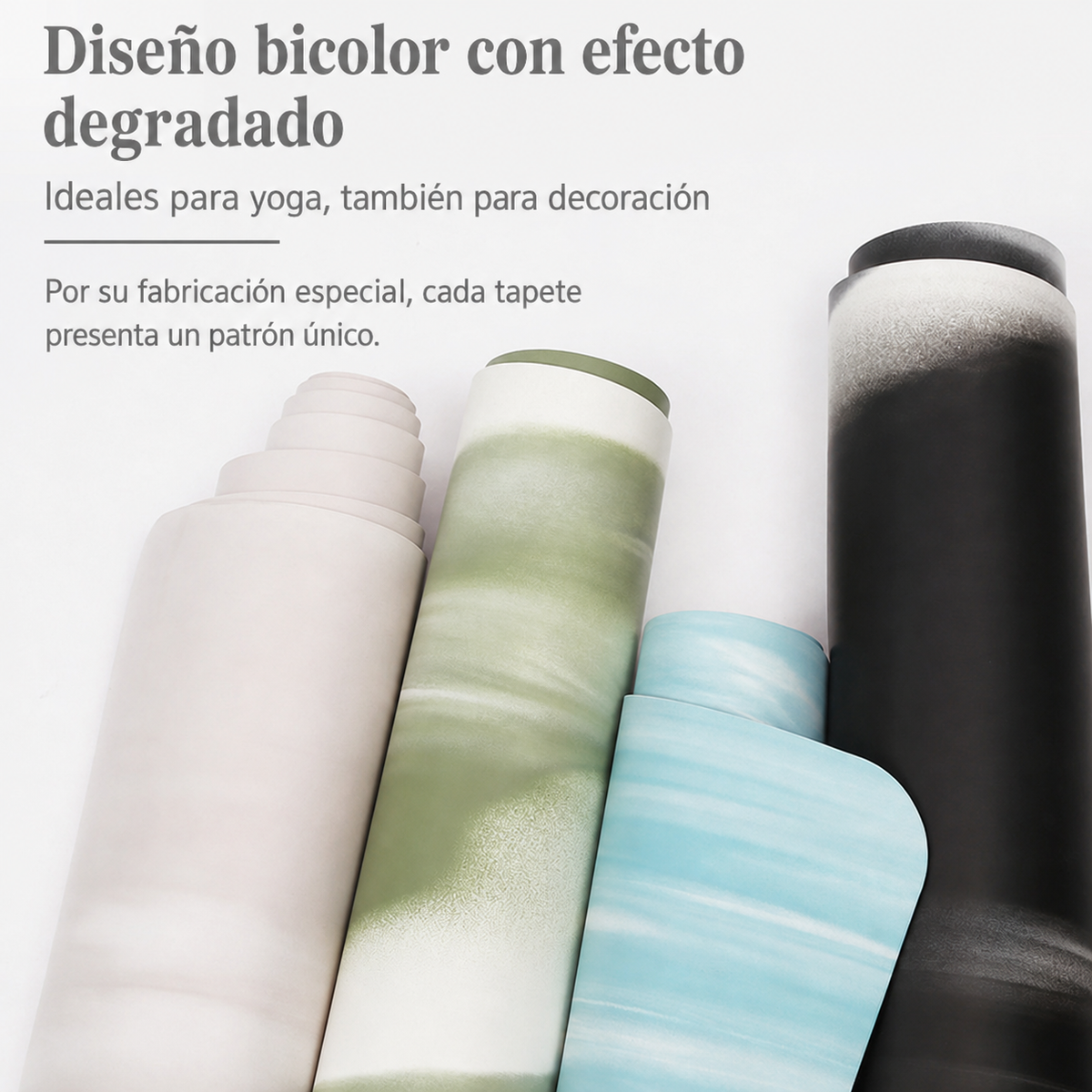 Tapete de Yoga PU antideslizante bicolor 183×68 cm - 1
