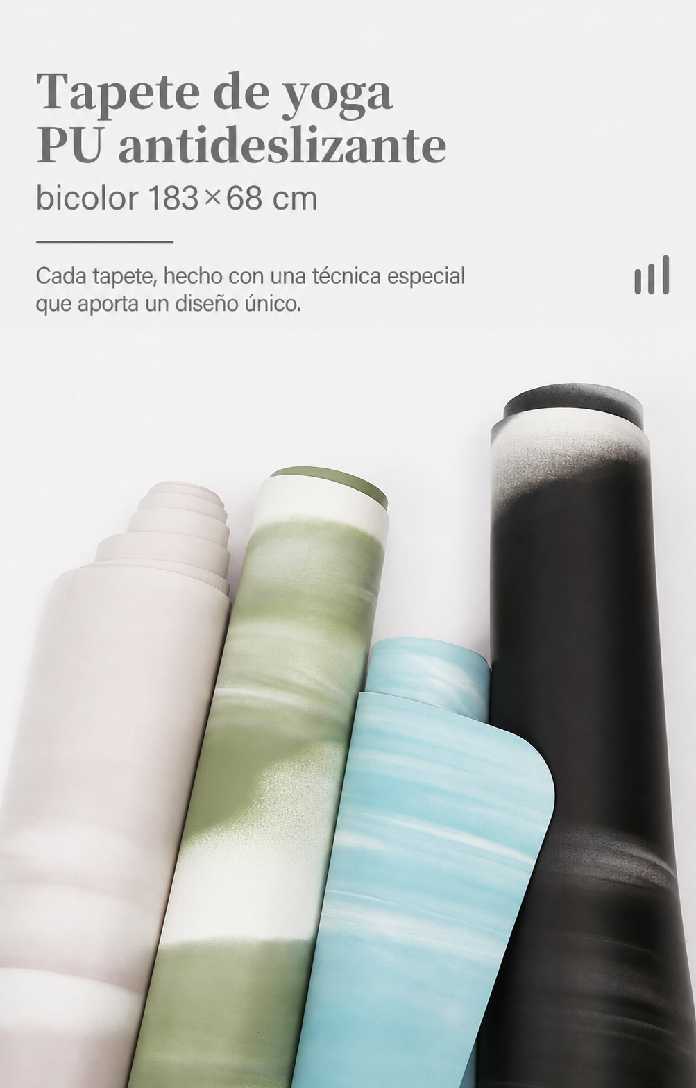 Tapete de Yoga PU antideslizante bicolor 183×68 cm - 12