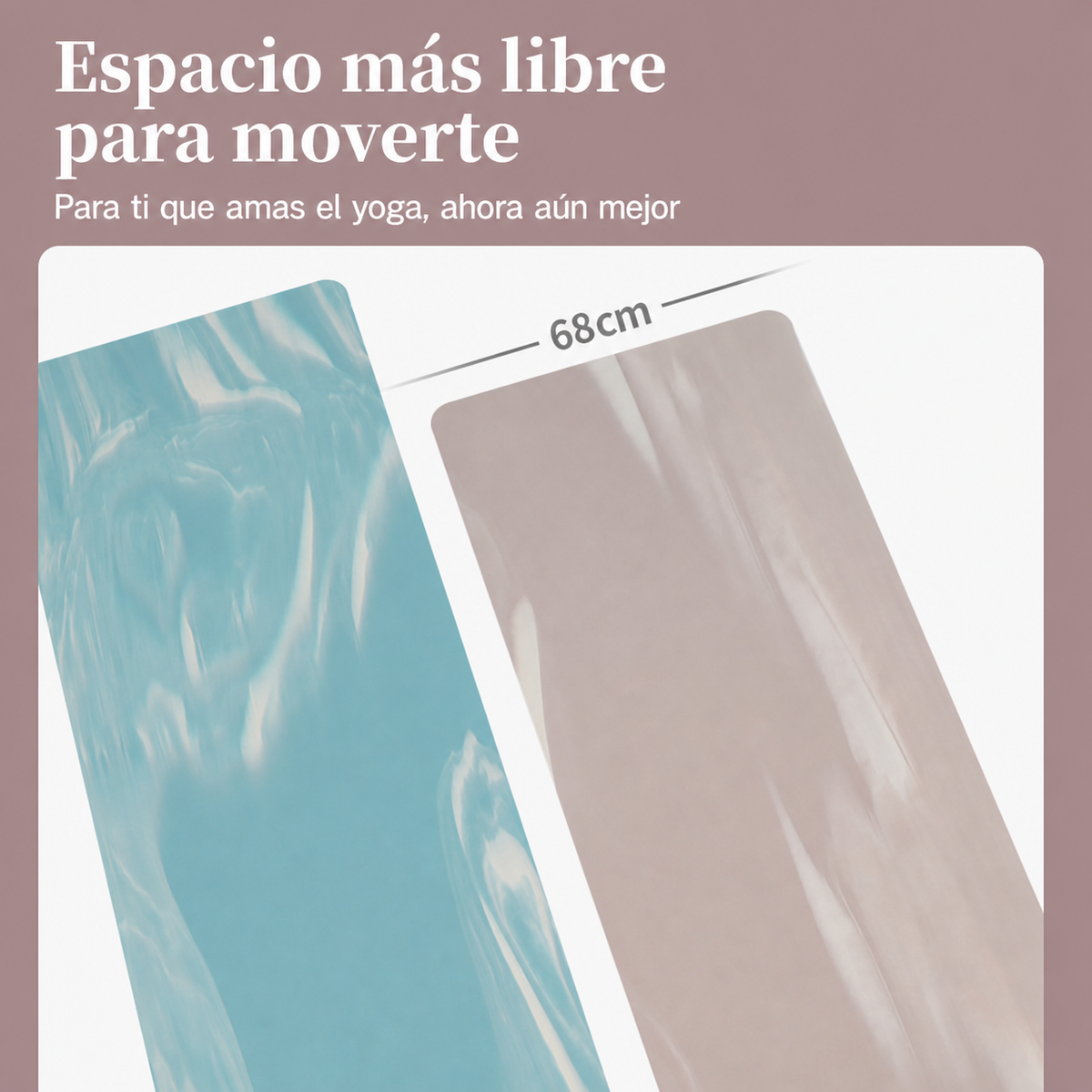 Tapete de Yoga PU antideslizante bicolor 183×68 cm - 2