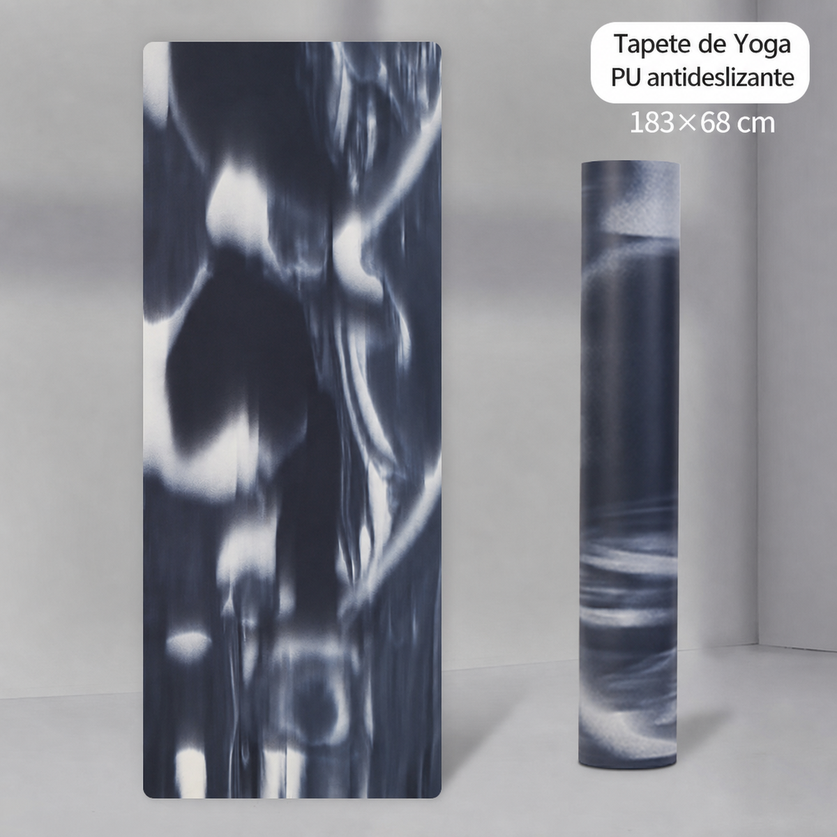 Tapete de Yoga PU antideslizante bicolor 183×68 cm