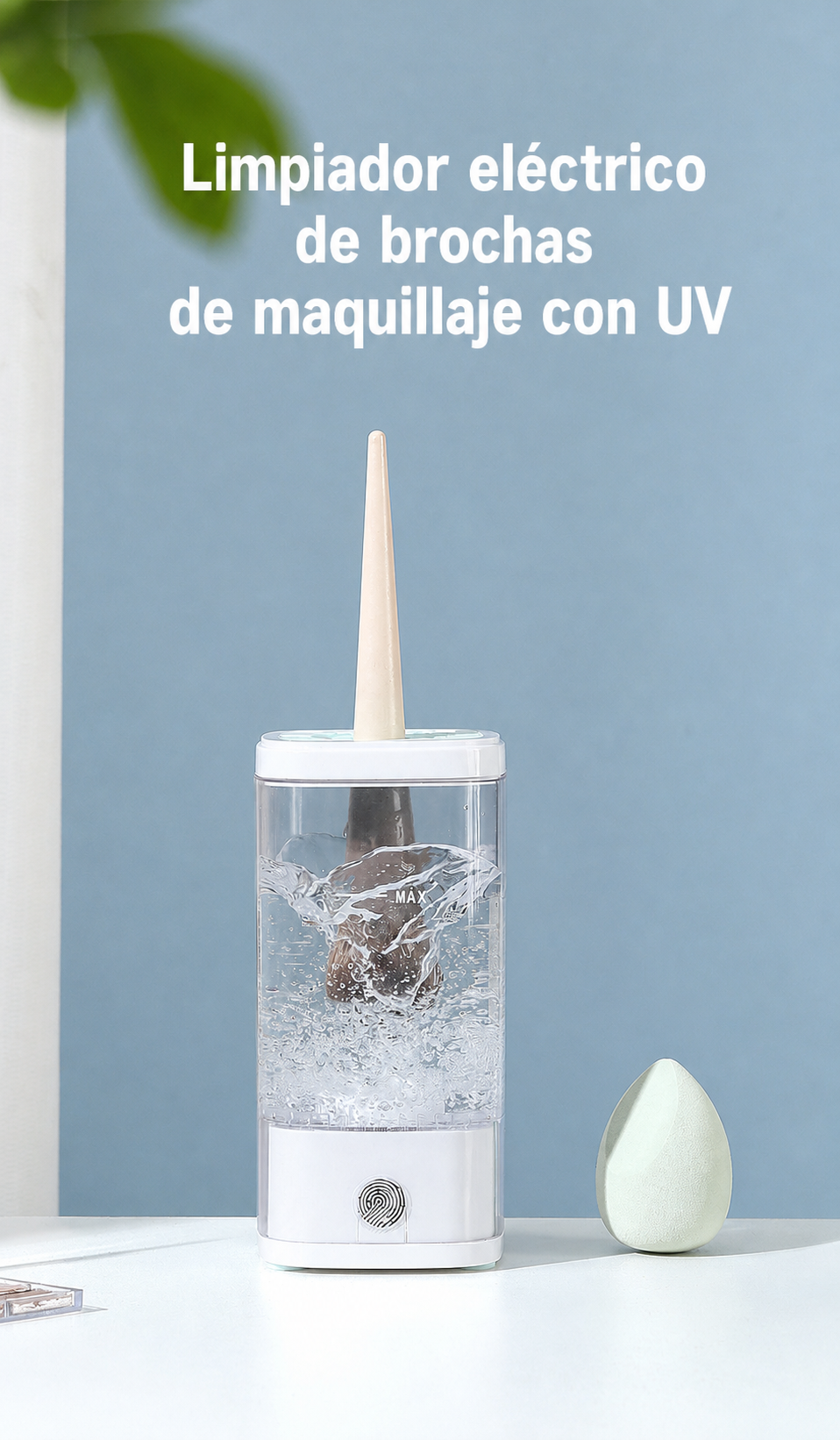 Limpiador eléctrico de brochas de maquillaje con UV - 11