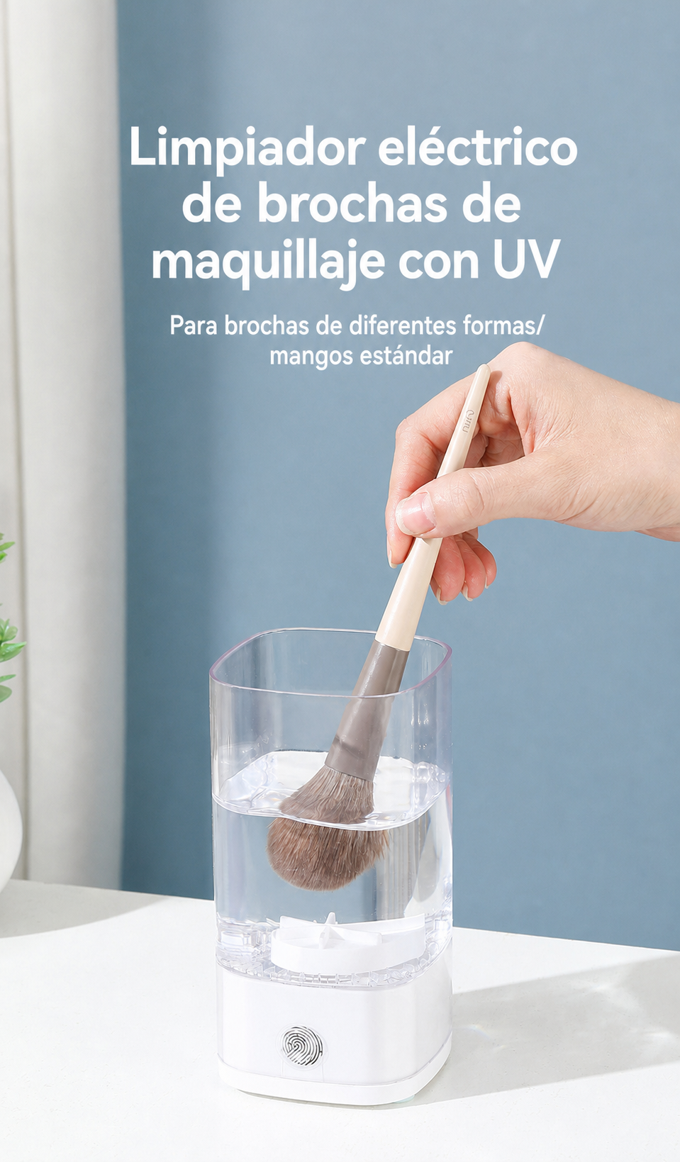 Limpiador eléctrico de brochas de maquillaje con UV - 13