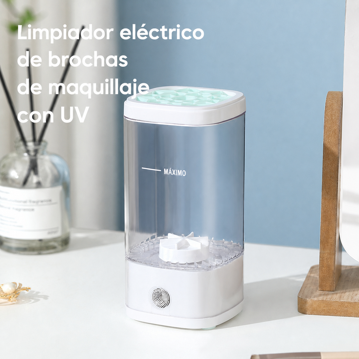 Limpiador eléctrico de brochas de maquillaje con UV - 4