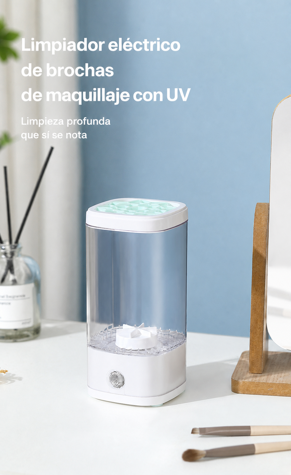 Limpiador eléctrico de brochas de maquillaje con UV - 10