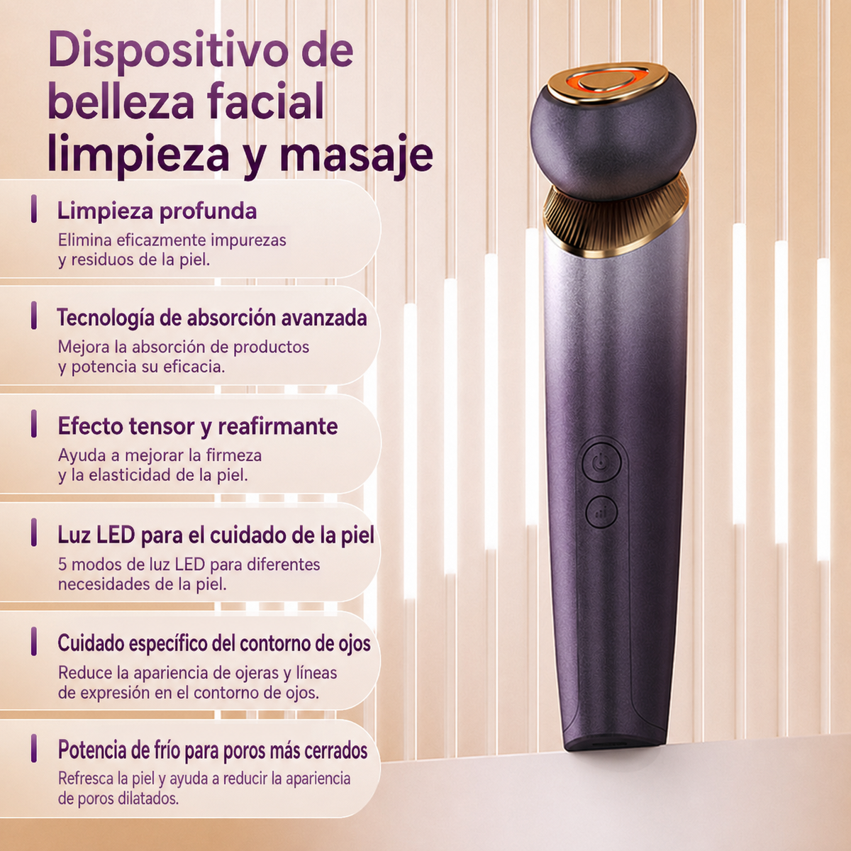 Dispositivo de belleza facial limpieza y masaje - 2