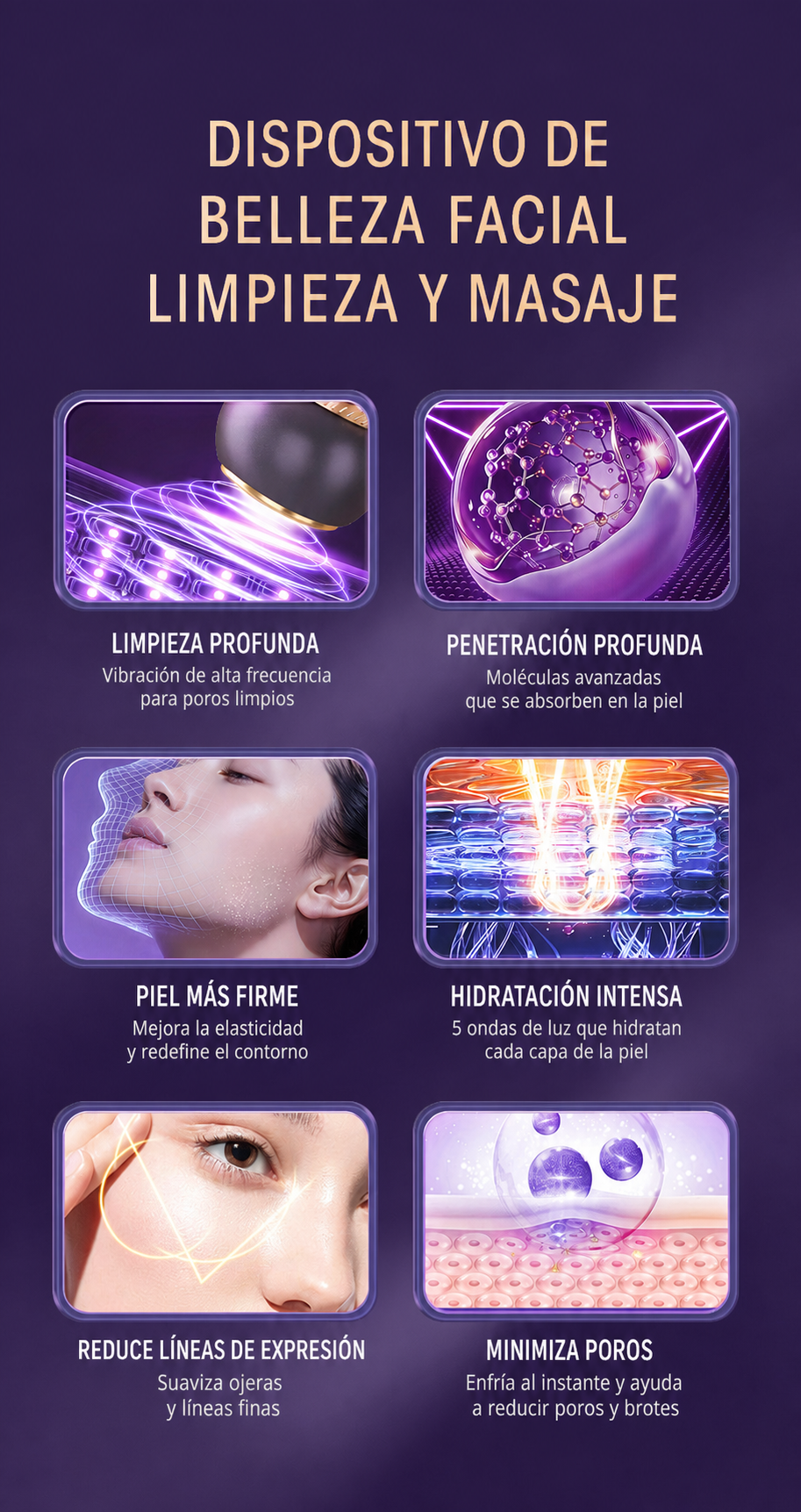 Dispositivo de belleza facial limpieza y masaje - 10