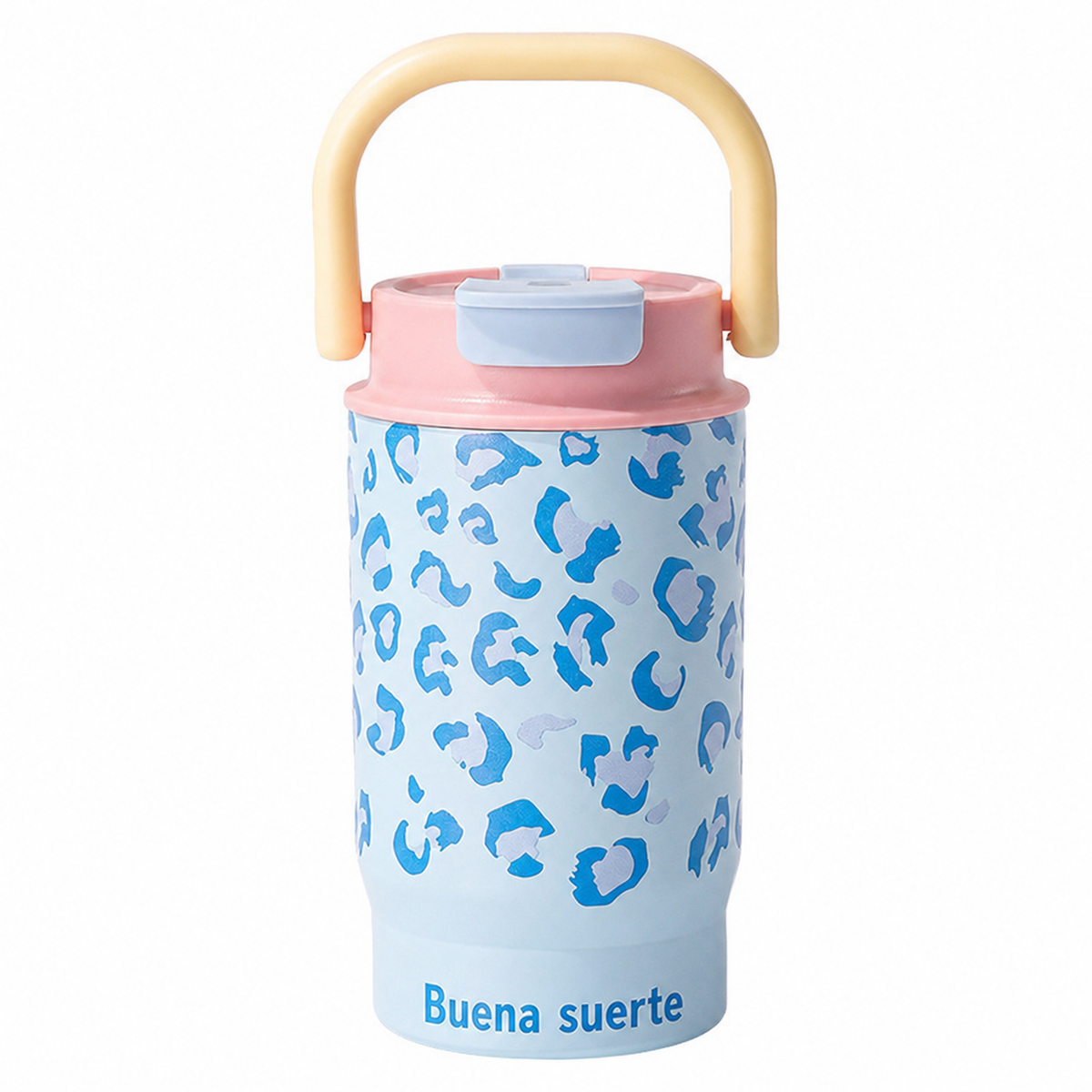 Termo con asa estampado leopardo 500 ml doble tapa - 5