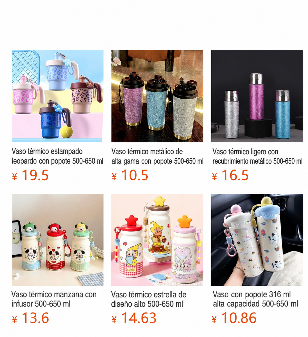 Vaso térmico estampado leopardo con popote 500-650 ml - 11