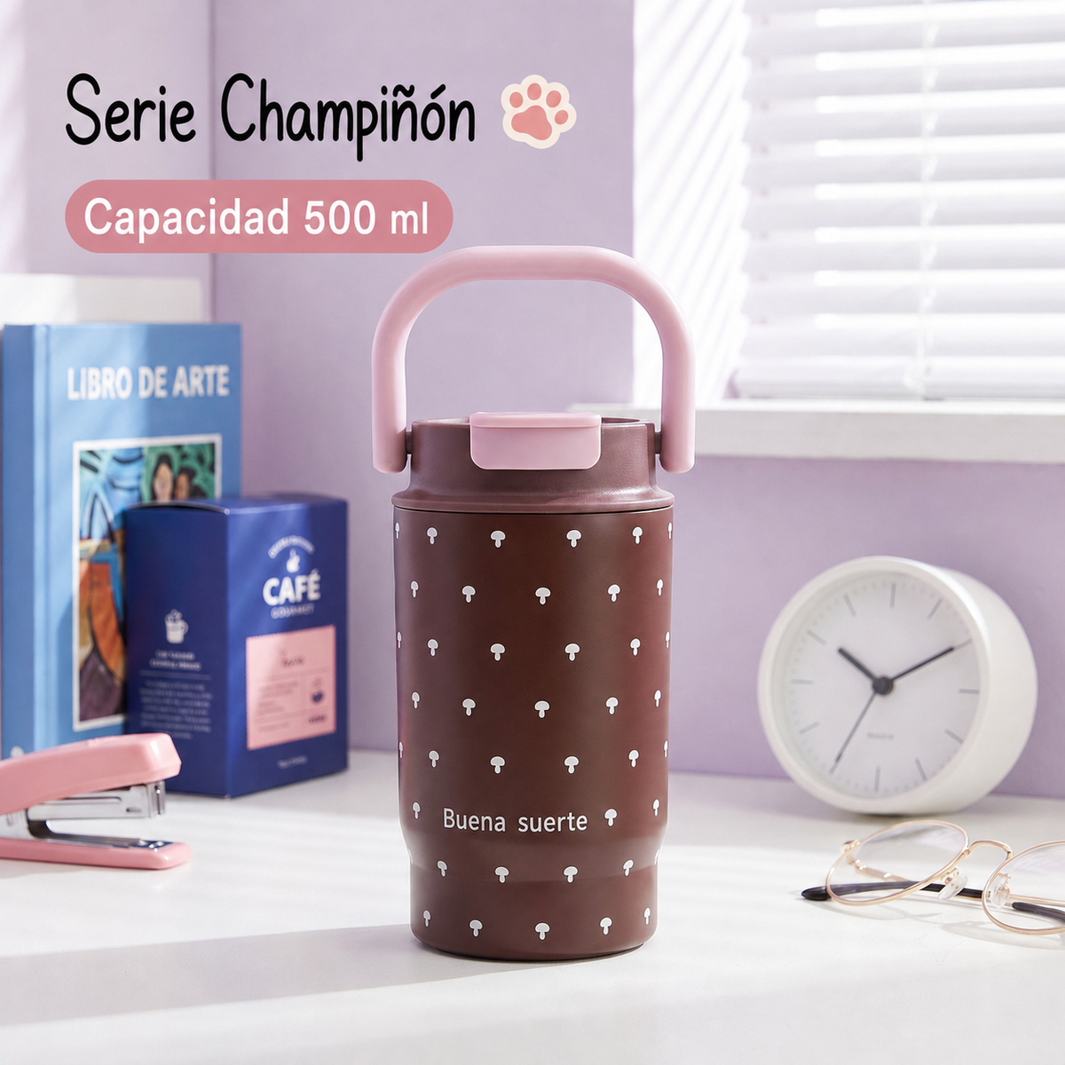Vaso térmico estampado leopardo con popote 500-650 ml - 10
