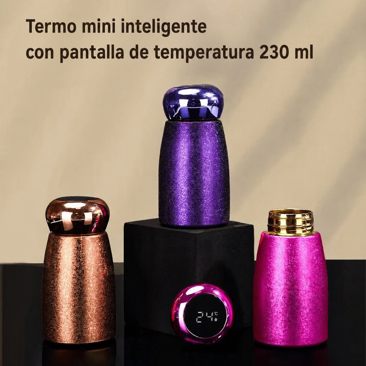 Termo mini 230 ml con indicador de temperatura inteligente - 1