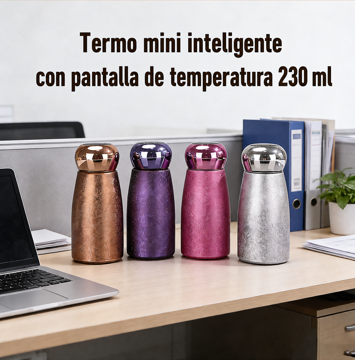 Termo mini 230 ml con indicador de temperatura inteligente - 27