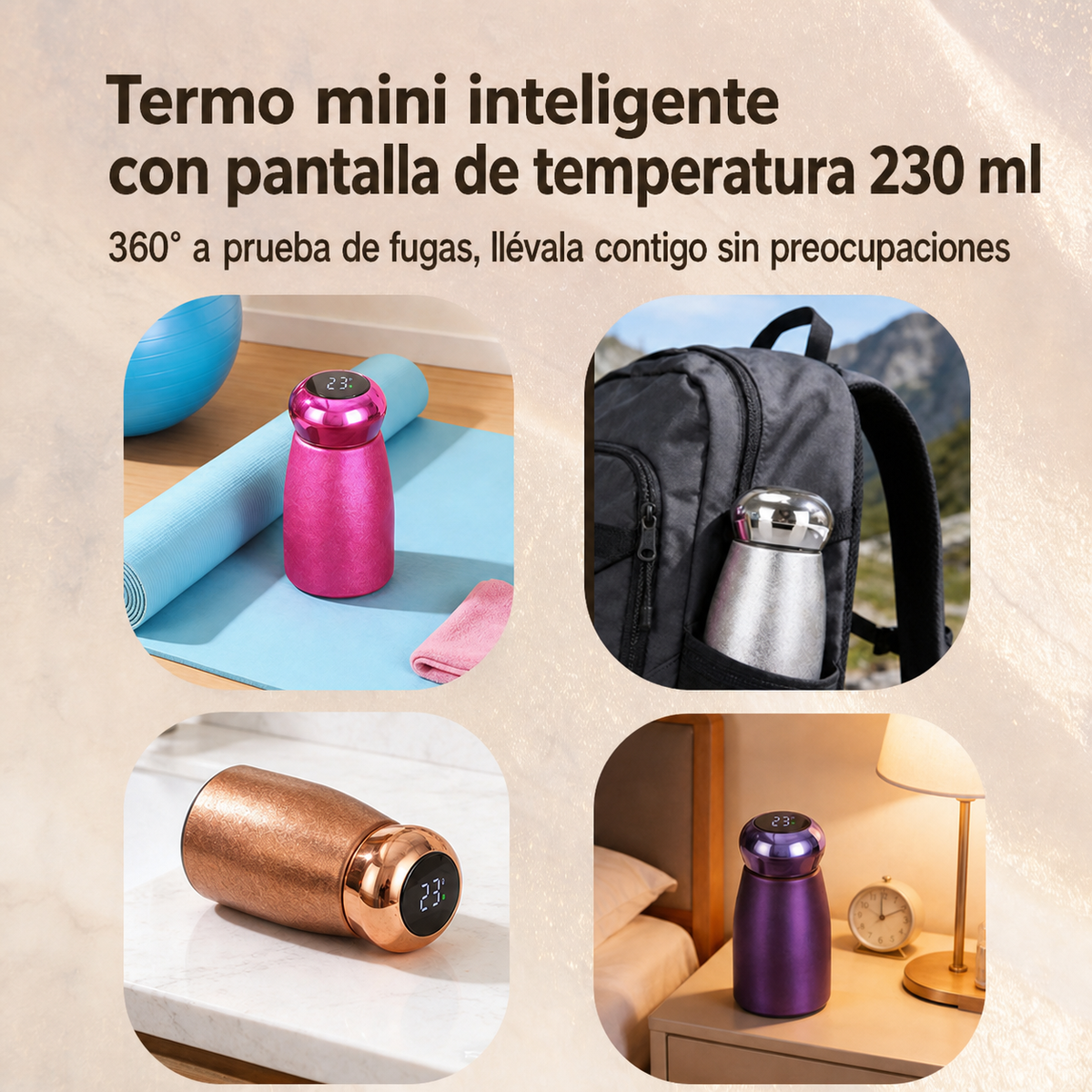 Termo mini 230 ml con indicador de temperatura inteligente - 6