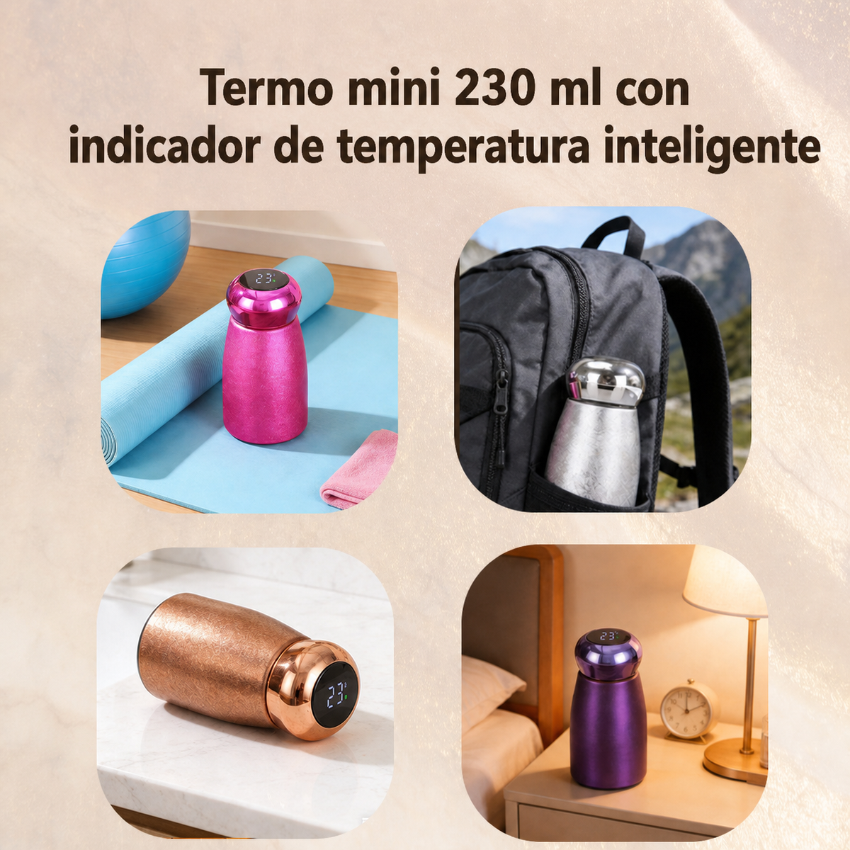 Termo mini 230 ml con indicador de temperatura inteligente - 7