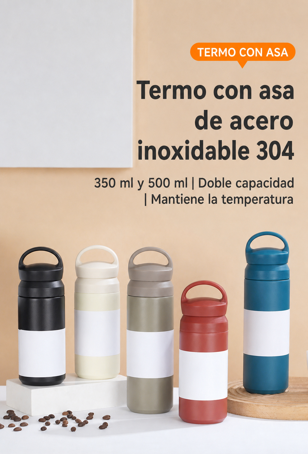 Termo con asa de acero inoxidable 304 – 350 ml y 500 ml - 10